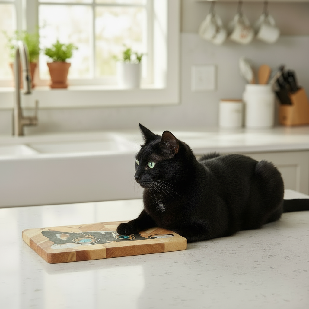 Peeking Cat Cutting Board
