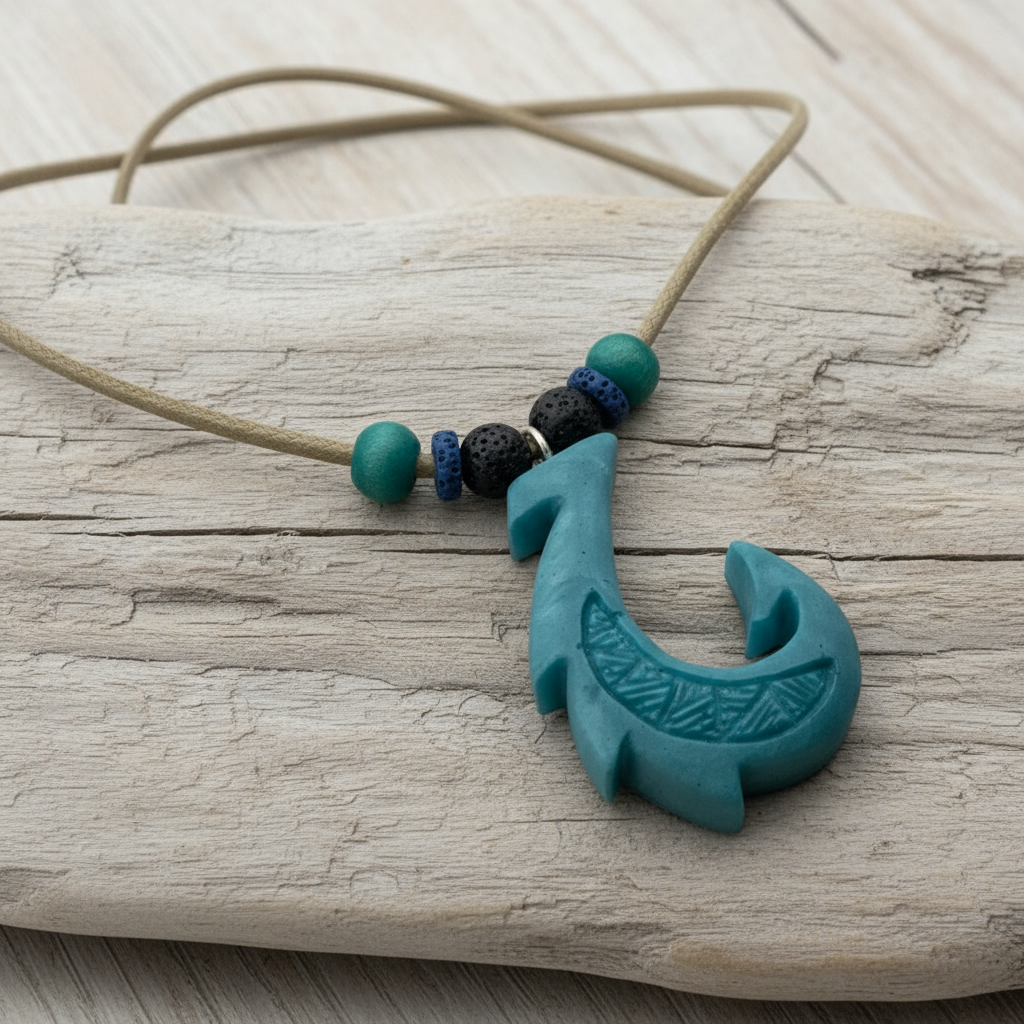 Hawaiian Hook Necklace (Sea Blue)