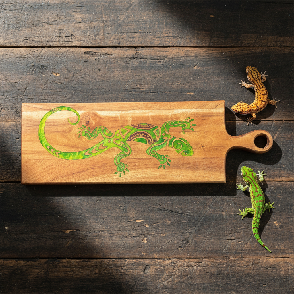Tribal Gecko Cutting Board