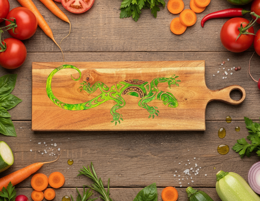 Tribal Gecko Cutting Board