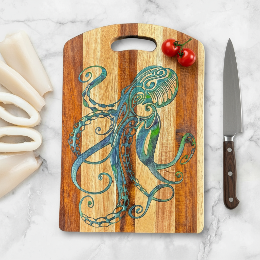 Octopus (Hawaiian He'e) Cutting Board