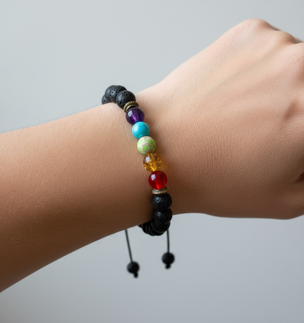 Adjustable Lava Rock & Gemstone Bracelets
