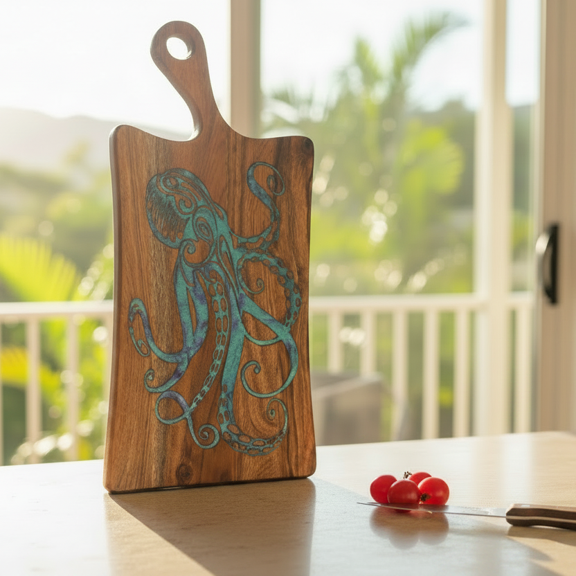 Octopus (Hawaiian He'e) Cutting Board