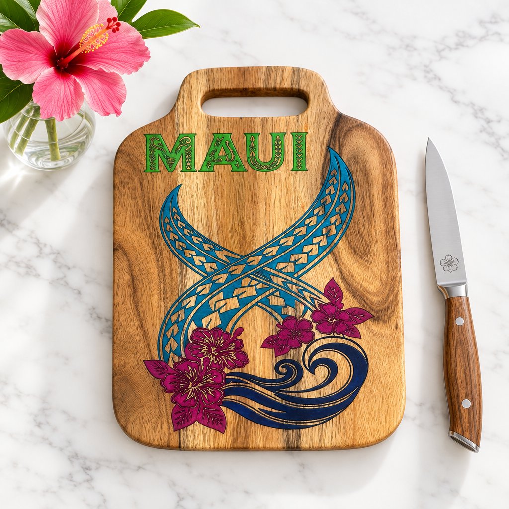 Small Tribal Flower Lei Cutting Board
