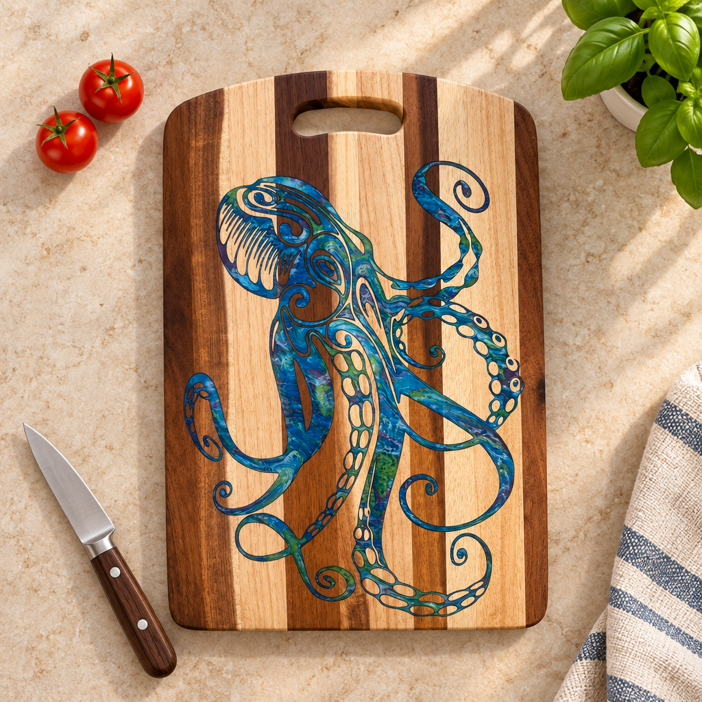 Octopus (Hawaiian He'e) Cutting Board