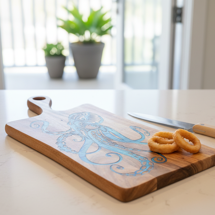 Octopus (Hawaiian He'e) Cutting Board